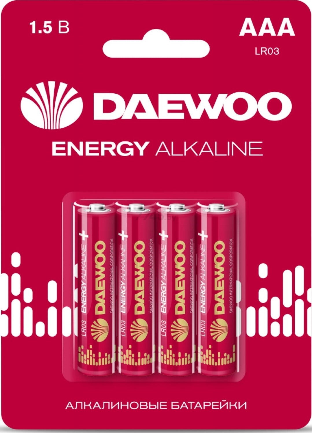 Батарейка ААА DAEWOO Energy 2021 1,5 V алкалиновая 4 штуки (5029903)